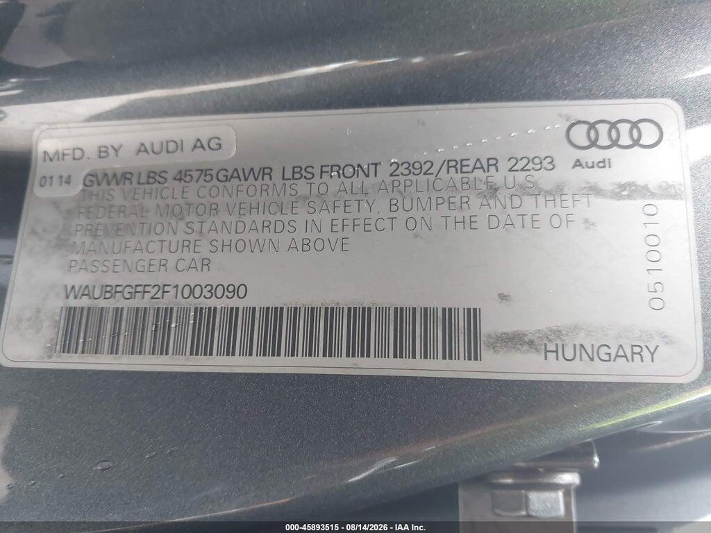 WAUBFGFF2F1003090 2015 AUDI A3 photo no. 9