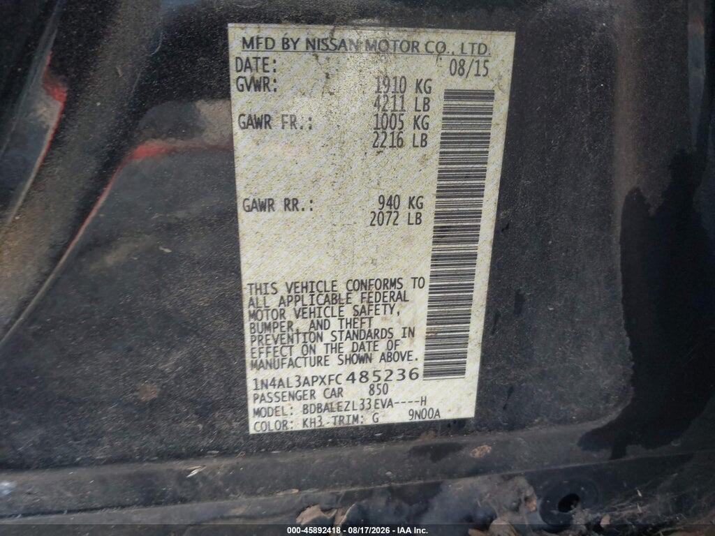 1N4AL3APXFC485236 2015 NISSAN ALTIMA photo no. 9