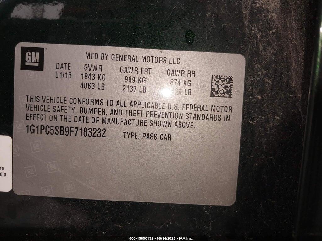 1G1PC5SB9F7183232 2015 CHEVROLET CRUZE photo no. 9