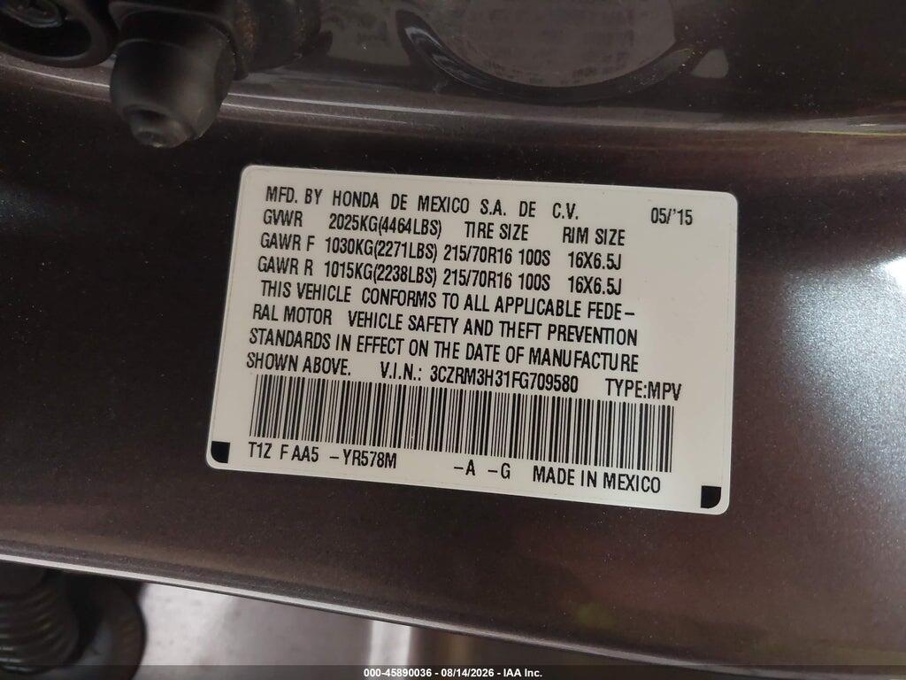 3CZRM3H31FG709580 2015 HONDA CR-V photo no. 9