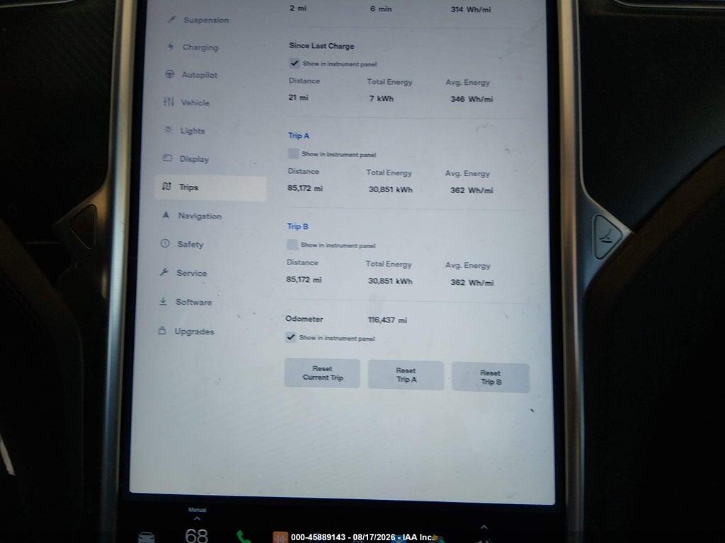 5YJSA1E29FF115079 2015 TESLA MODEL S photo no. 7