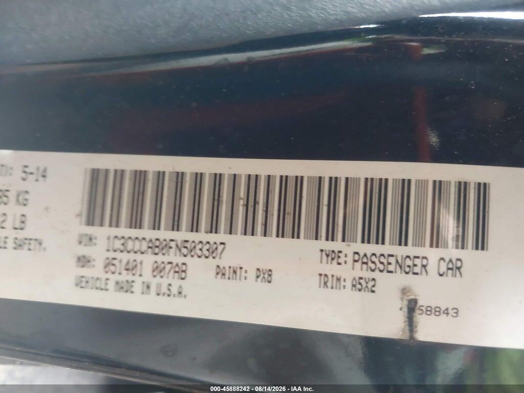 1C3CCCAB0FN503307 2015 CHRYSLER 200 photo no. 9