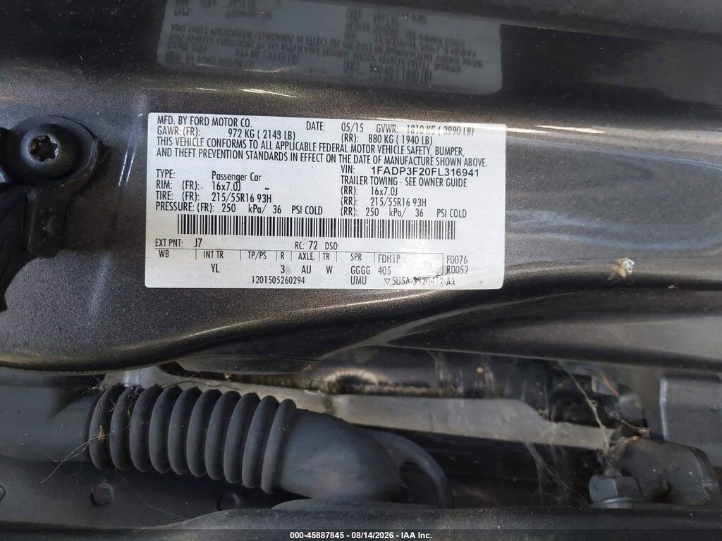 1FADP3F20FL316941 2015 FORD FOCUS photo no. 9