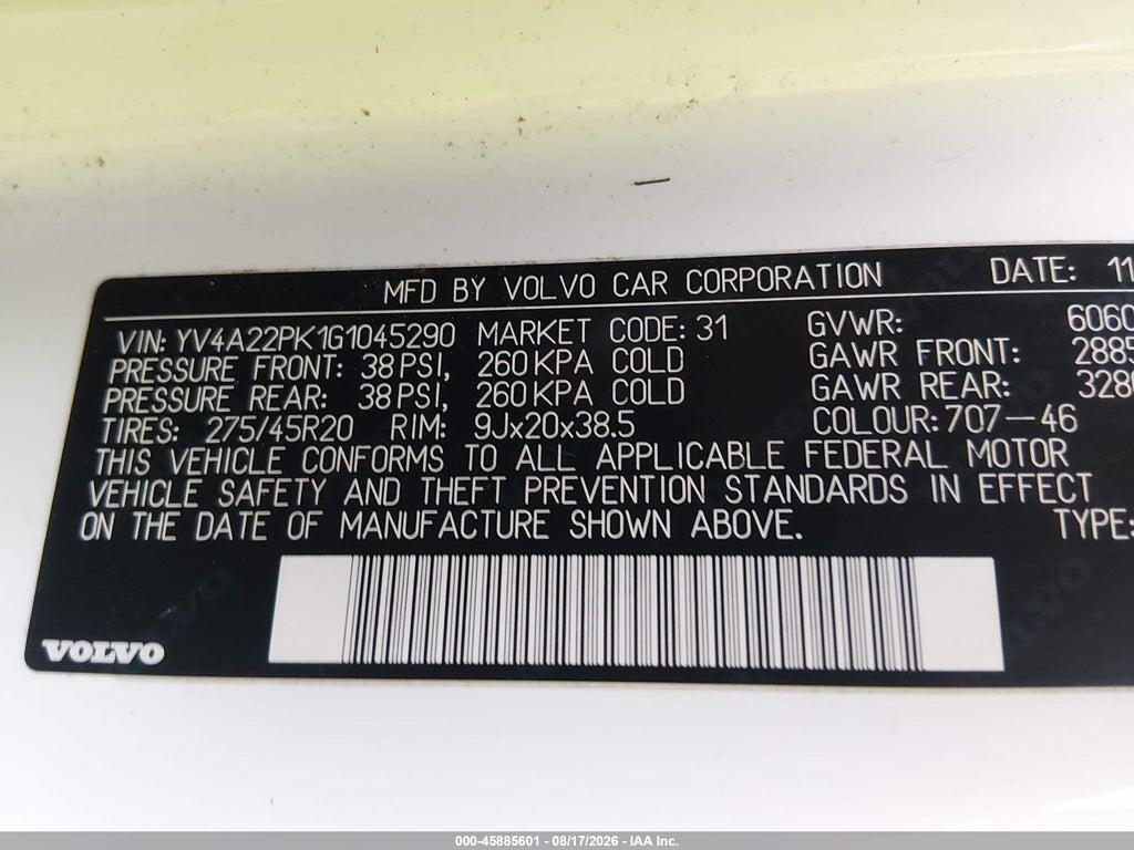 YV4A22PK1G1045290 2016 VOLVO XC90 photo no. 9