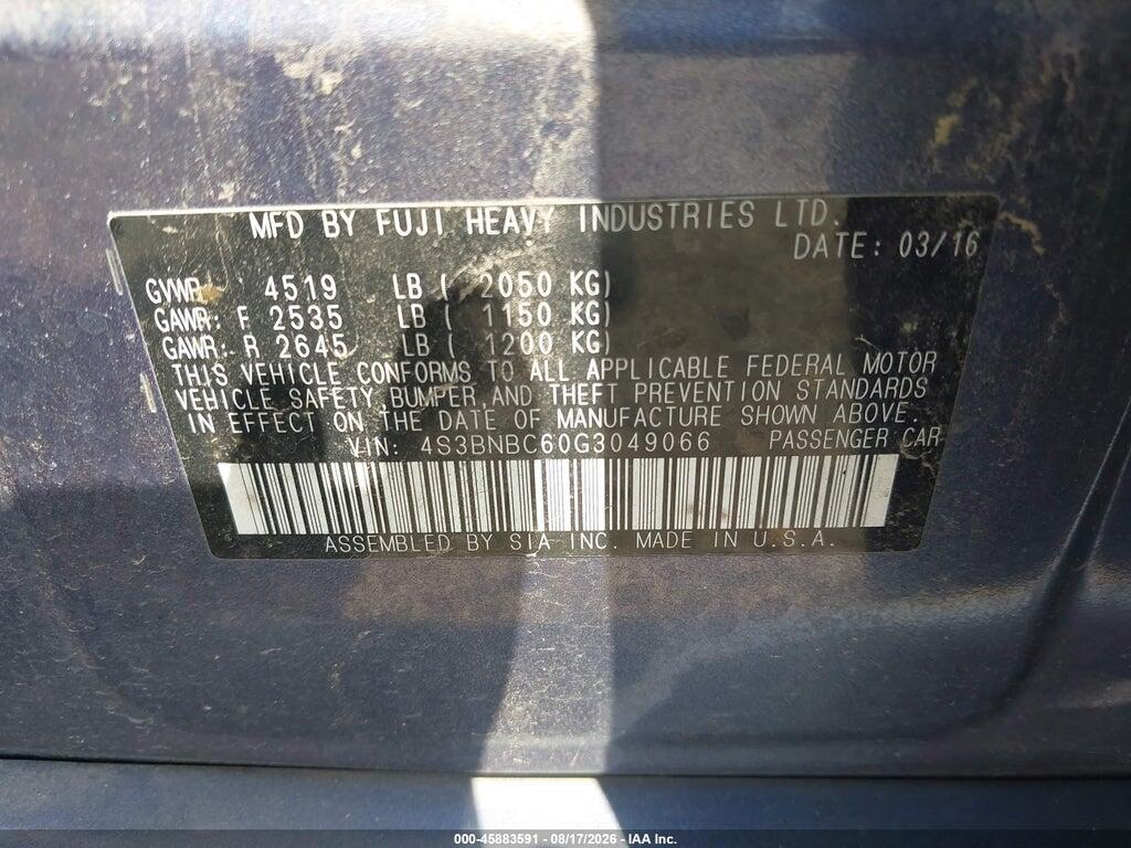 4S3BNBC60G3049066 2016 SUBARU LEGACY photo no. 9