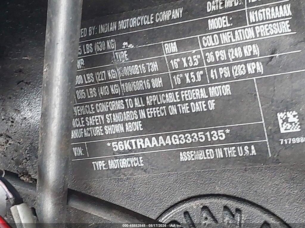 56KTRAAA4G3335135 2016 INDIAN MOTORCYCLE CO. ROADMASTER photo no. 10