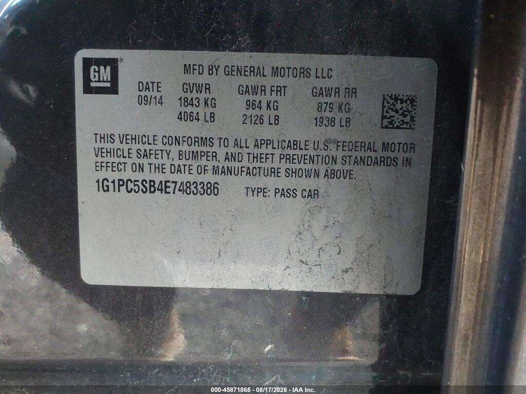 1G1PC5SB4E7483386 2014 CHEVROLET CRUZE photo no. 9