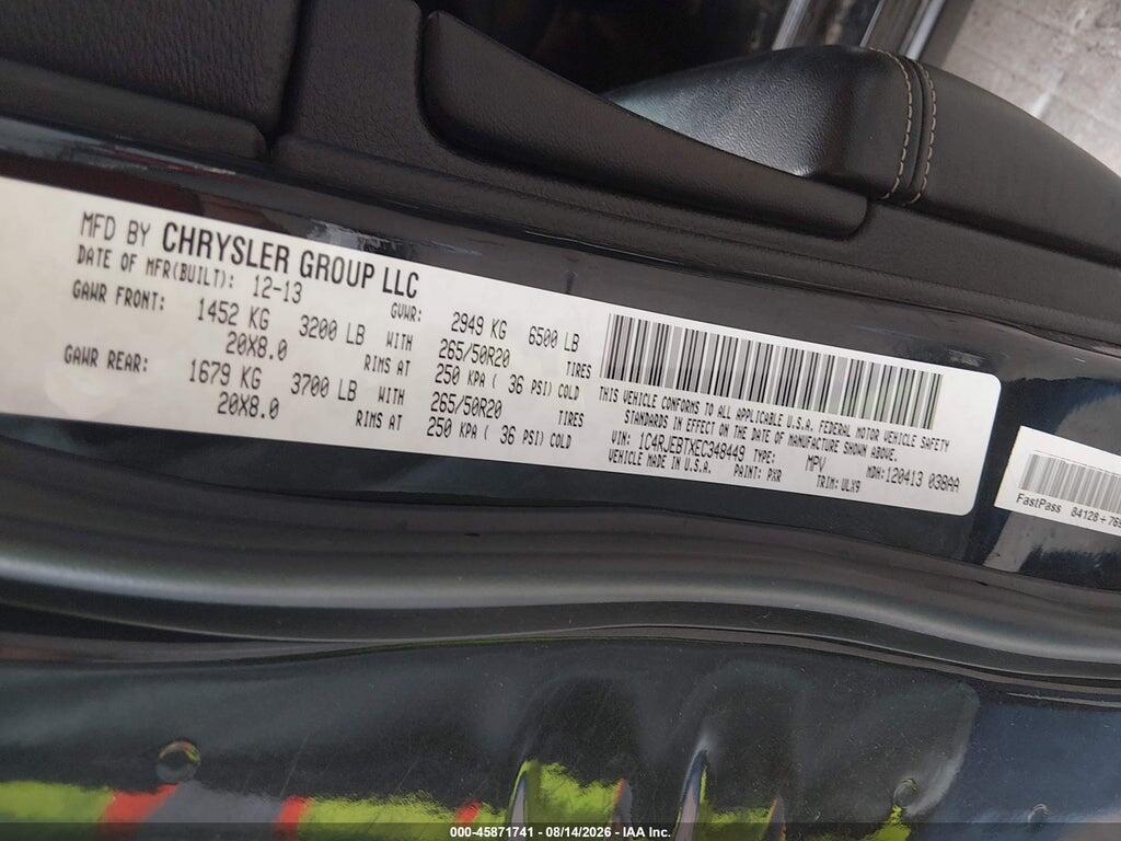 1C4RJEBTXEC348449 2014 JEEP GRAND CHEROKEE photo no. 9