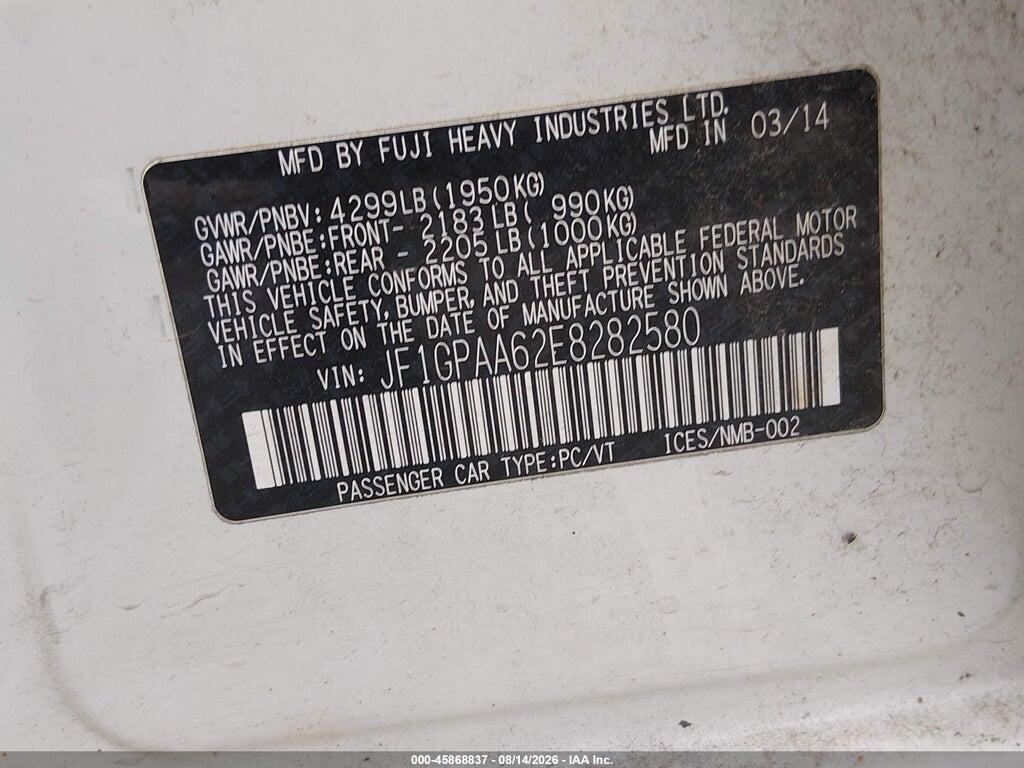JF1GPAA62E8282580 2014 SUBARU IMPREZA photo no. 9