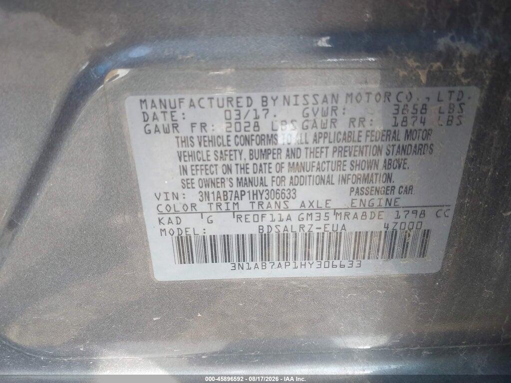 3N1AB7AP1HY306633 2017 NISSAN SENTRA photo no. 9