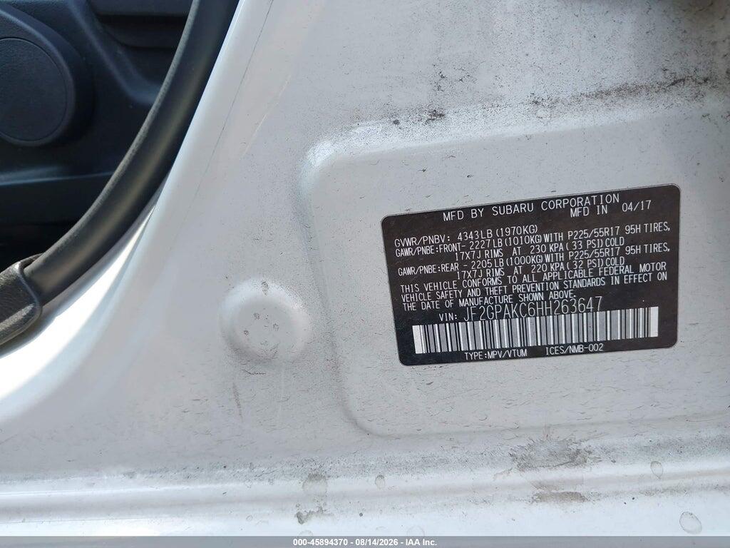JF2GPAKC6HH263647 2017 SUBARU CROSSTREK photo no. 9