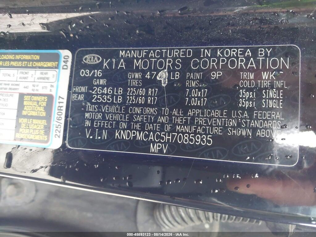 KNDPMCAC5H7085935 2017 KIA SPORTAGE photo no. 9