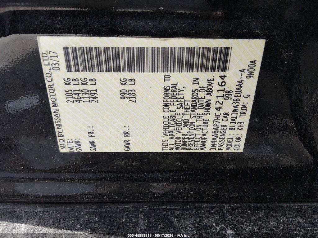 1N4AA6AP7HC421164 2017 NISSAN MAXIMA photo no. 9