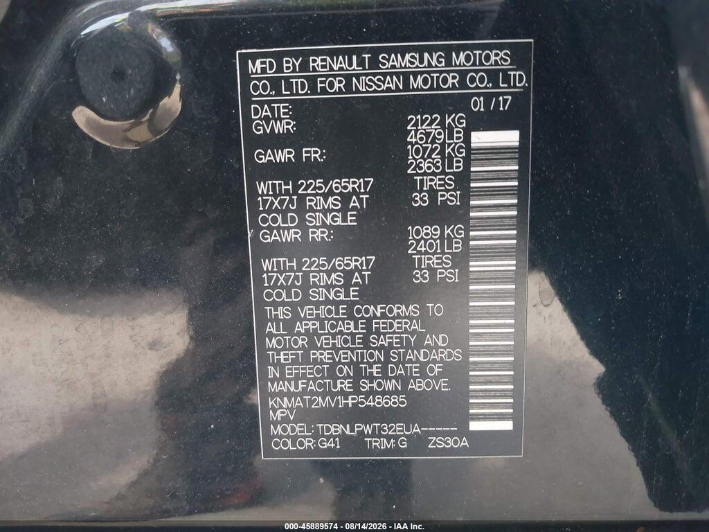 KNMAT2MV1HP548685 2017 NISSAN ROGUE photo no. 9