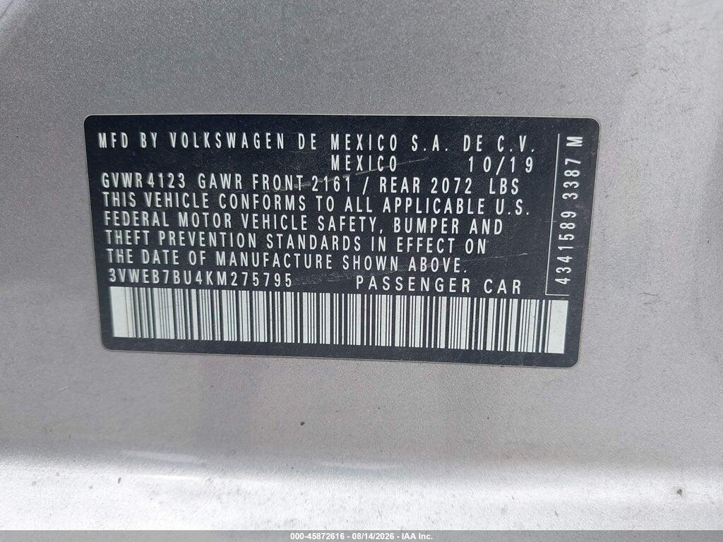 3VWEB7BU4KM275795 2019 VOLKSWAGEN JETTA photo no. 9