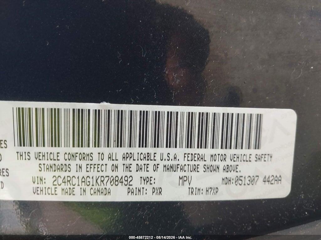 2C4RC1AG1KR708492 2019 CHRYSLER PACIFICA photo no. 9