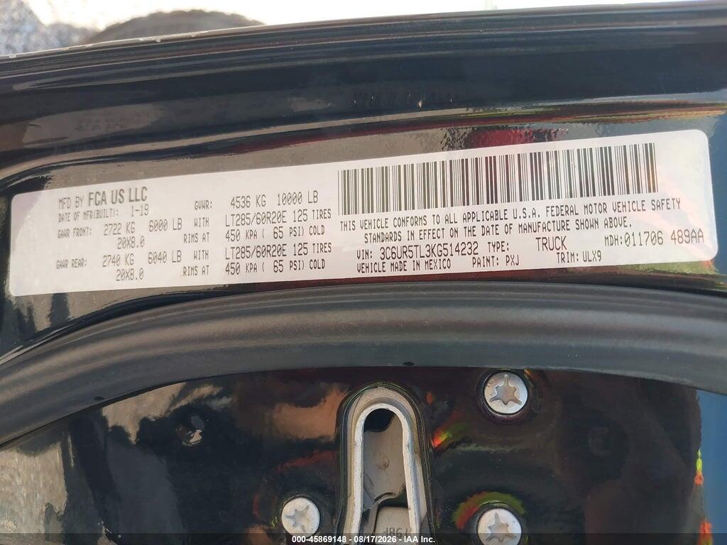 3C6UR5TL3KG514232 2019 RAM 2500 photo no. 9