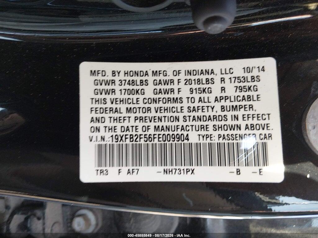 19XFB2F56FE009904 2015 HONDA CIVIC photo no. 9