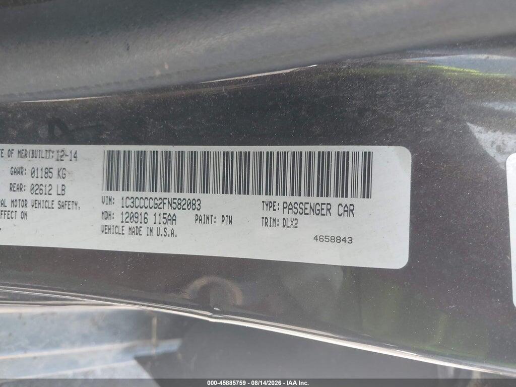 1C3CCCCG2FN582083 2015 CHRYSLER 200 photo no. 9