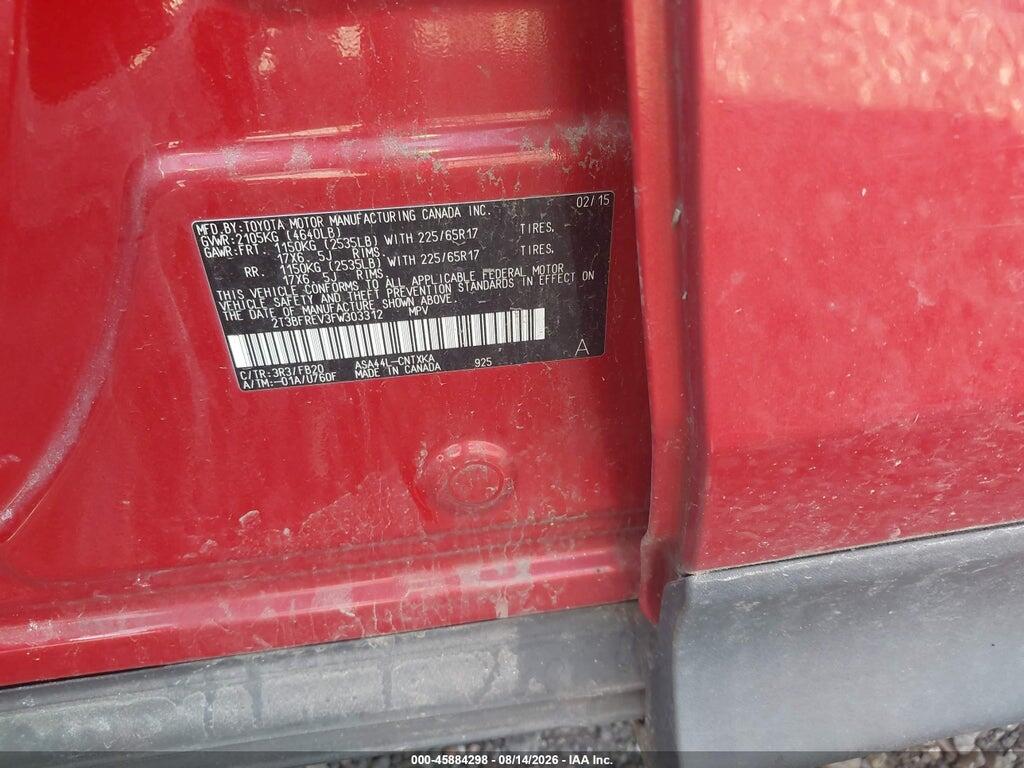 2T3BFREV3FW303312 2015 TOYOTA RAV4 photo no. 9