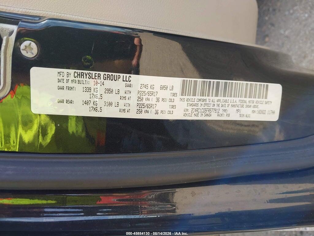 2C4RC1CG5FR577912 2015 CHRYSLER TOWN & COUNTRY photo no. 9