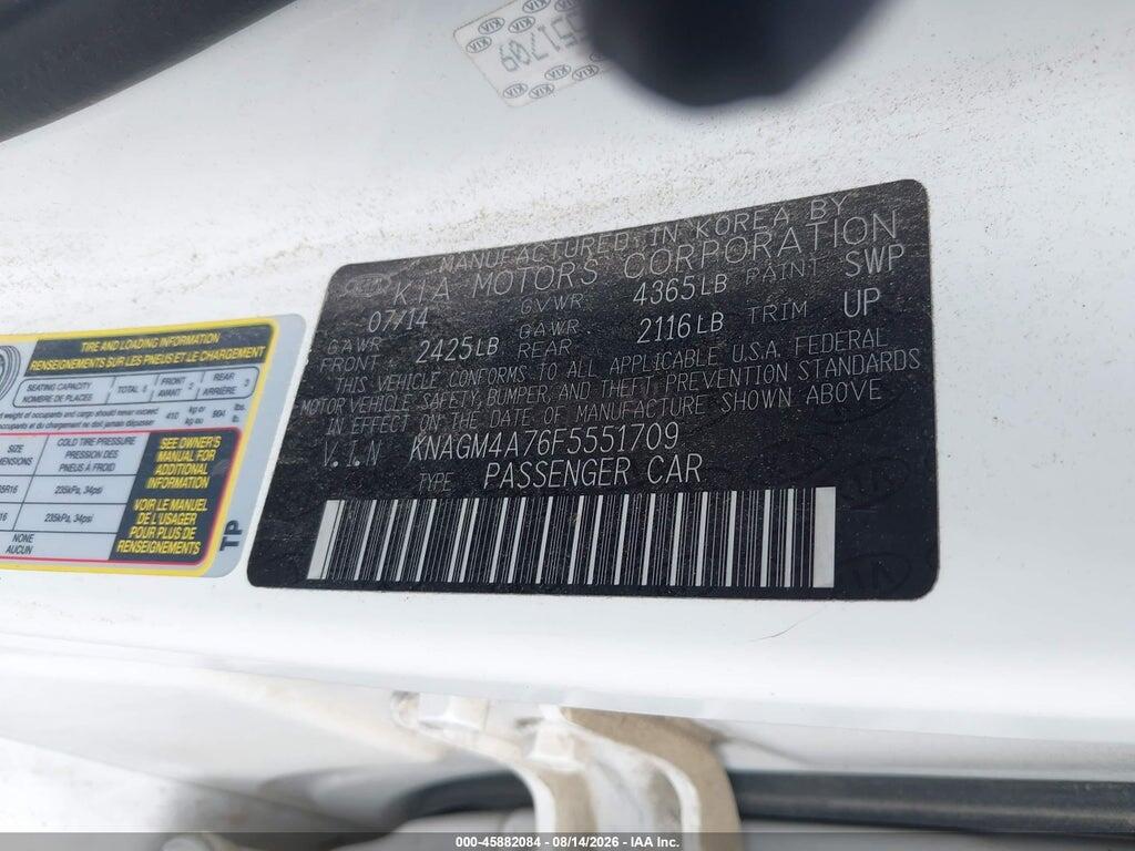 KNAGM4A76F5551709 2015 KIA OPTIMA photo no. 9