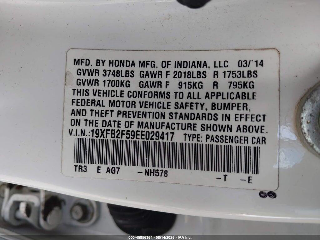 19XFB2F59EE029417 2014 HONDA CIVIC photo no. 9