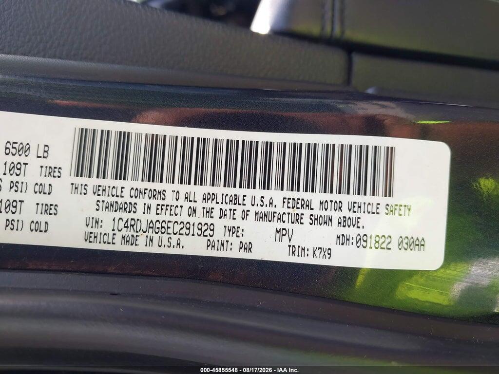 1C4RDJAG6EC291929 2014 DODGE DURANGO photo no. 9
