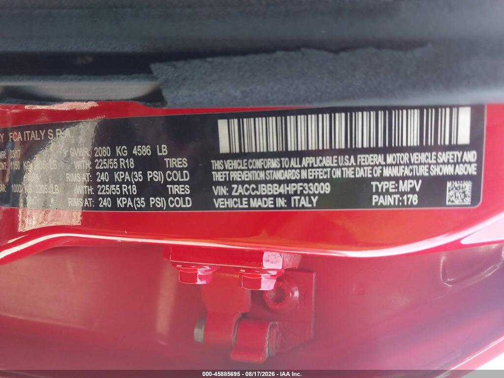 ZACCJBBB4HPF33009 2017 JEEP RENEGADE photo no. 9