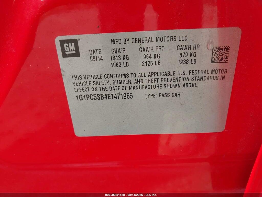 1G1PC5SB4E7471965 2014 CHEVROLET CRUZE photo no. 9
