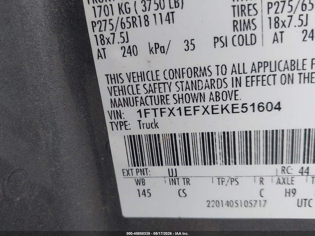1FTFX1EFXEKE51604 2014 FORD F-150 photo no. 9