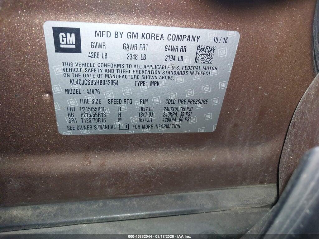 KL4CJCSB5HB042054 2017 BUICK ENCORE photo no. 9