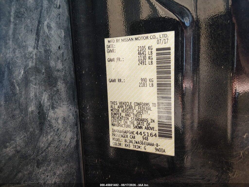 1N4AA6AP6HC445164 2017 NISSAN MAXIMA photo no. 9