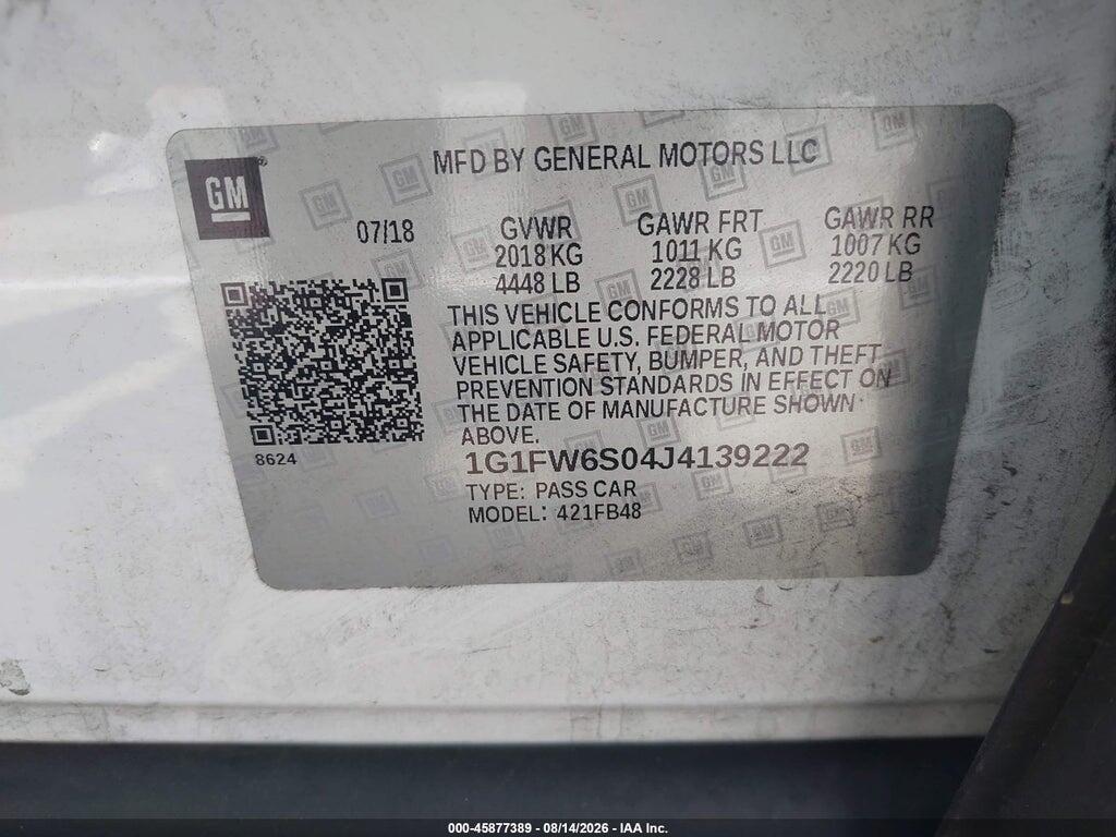 1G1FW6S04J4139222 2018 CHEVROLET BOLT EV photo no. 9