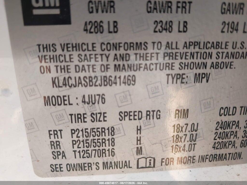 KL4CJASB2JB641469 2018 BUICK ENCORE photo no. 9