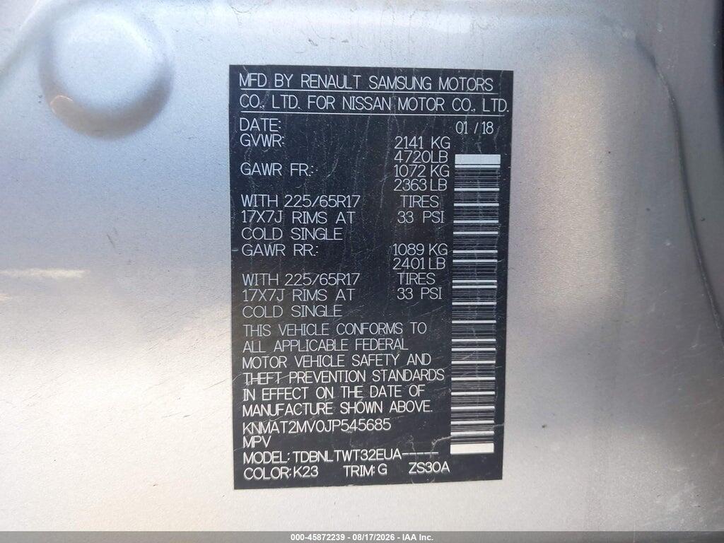 KNMAT2MV0JP545685 2018 NISSAN ROGUE photo no. 9