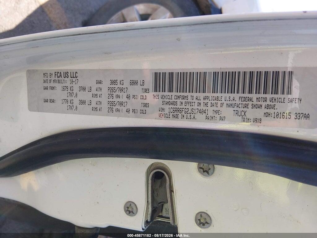 1C6RR6FG2JS174041 2018 RAM 1500 photo no. 9