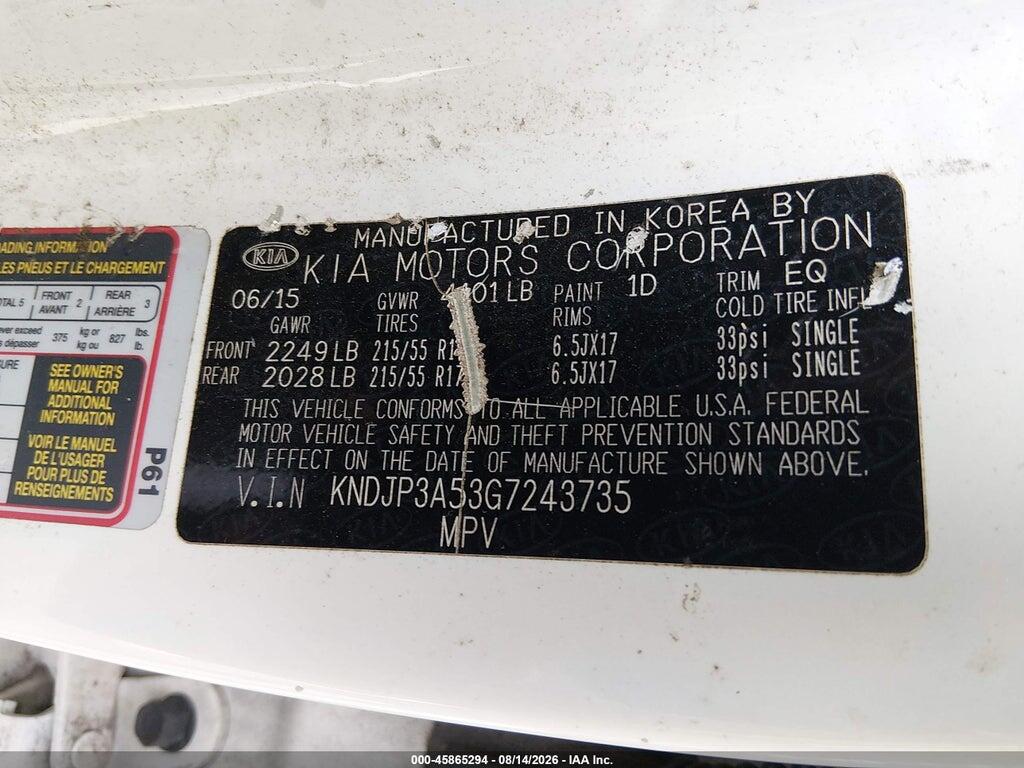 KNDJP3A53G7243735 2016 KIA SOUL photo no. 9