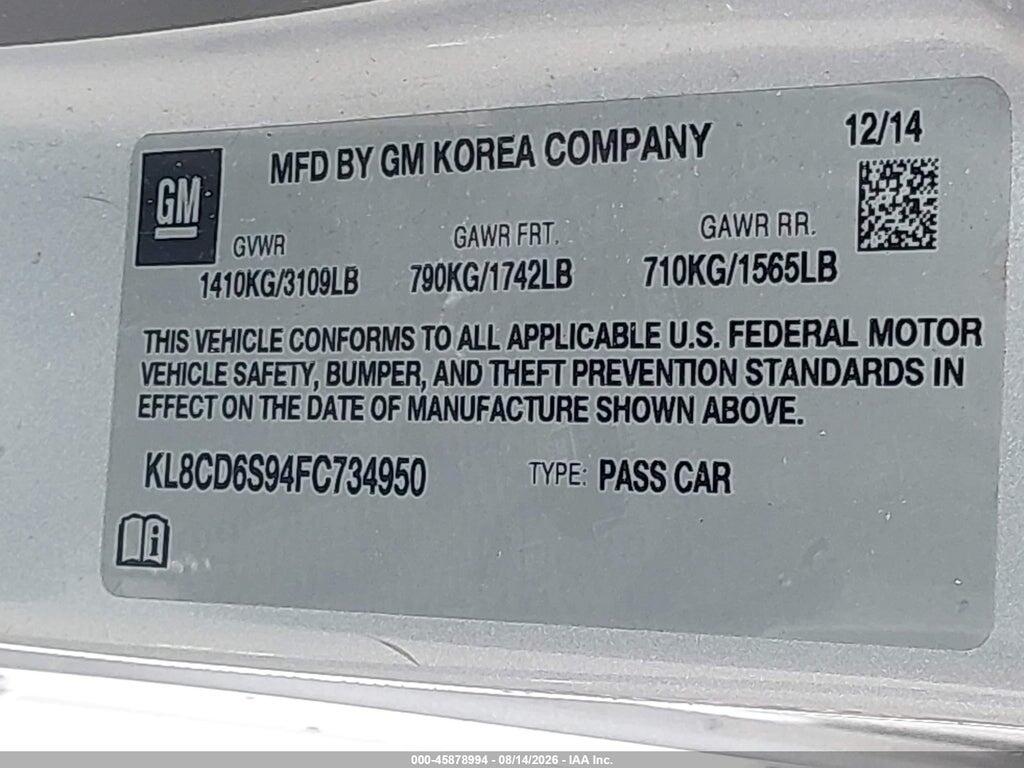 KL8CD6S94FC734950 2015 CHEVROLET SPARK photo no. 9
