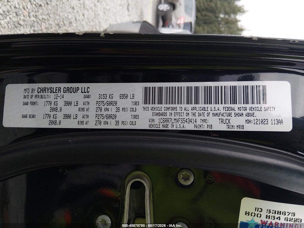1C6RR7LMXFS543414 2015 RAM 1500 photo no. 9
