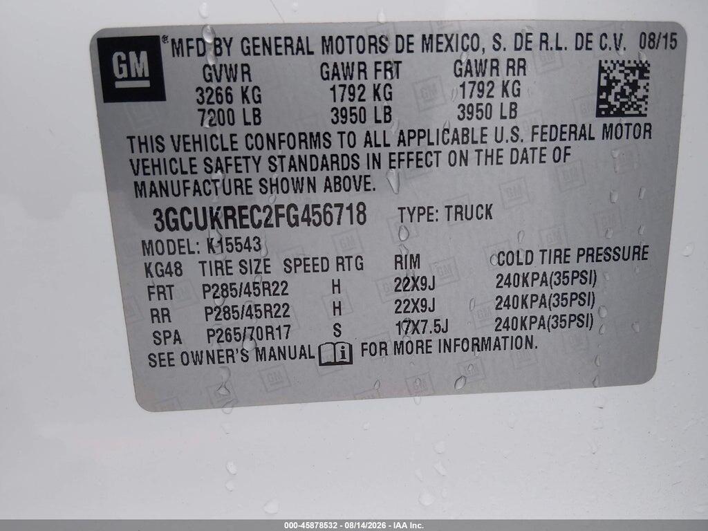 3GCUKREC2FG456718 2015 CHEVROLET SILVERADO 1500 photo no. 9