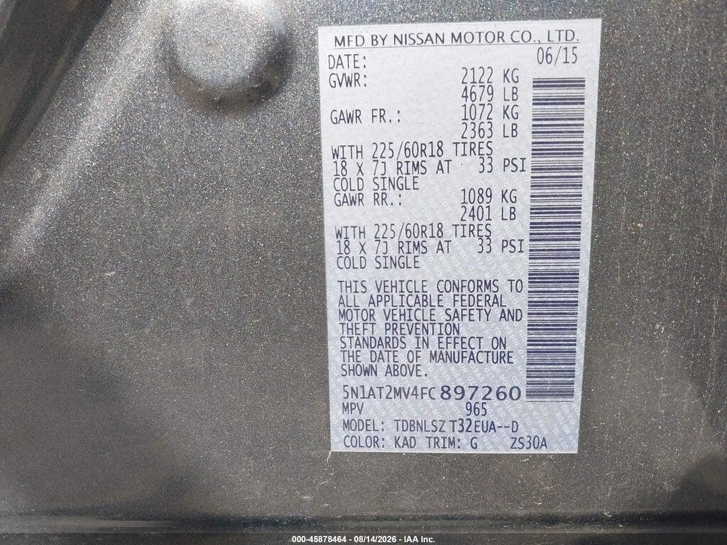 5N1AT2MV4FC897260 2015 NISSAN ROGUE photo no. 9
