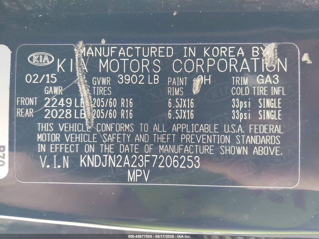 KNDJN2A23F7206253 2015 KIA SOUL photo no. 9