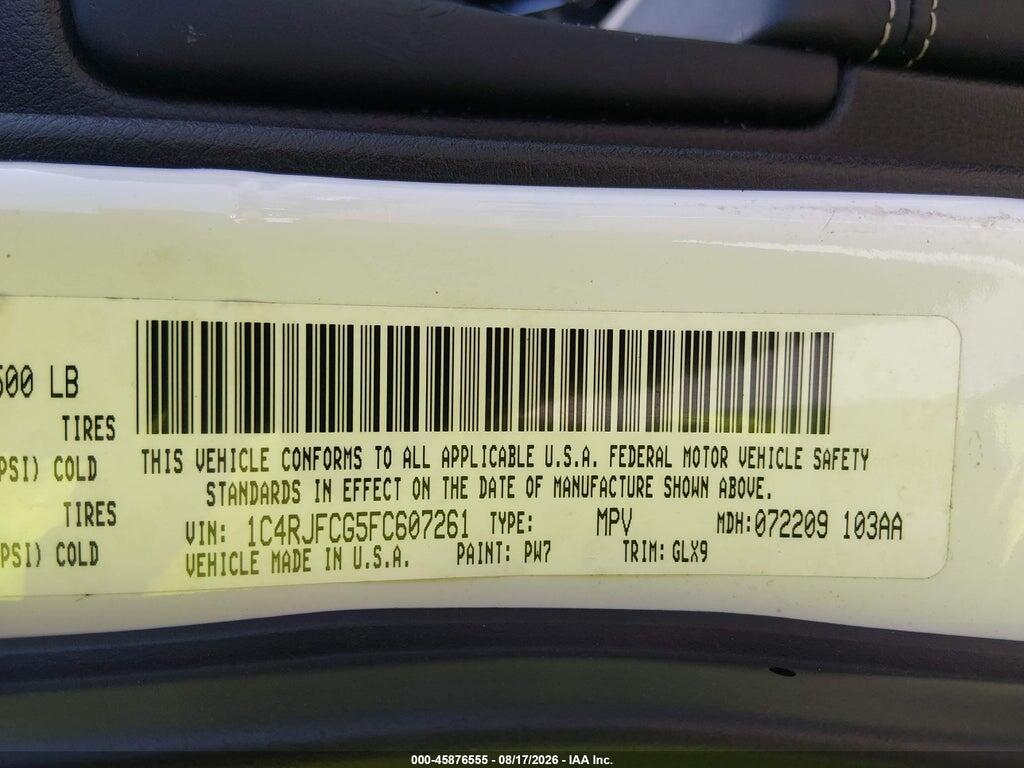 1C4RJFCG5FC607261 2015 JEEP GRAND CHEROKEE photo no. 9
