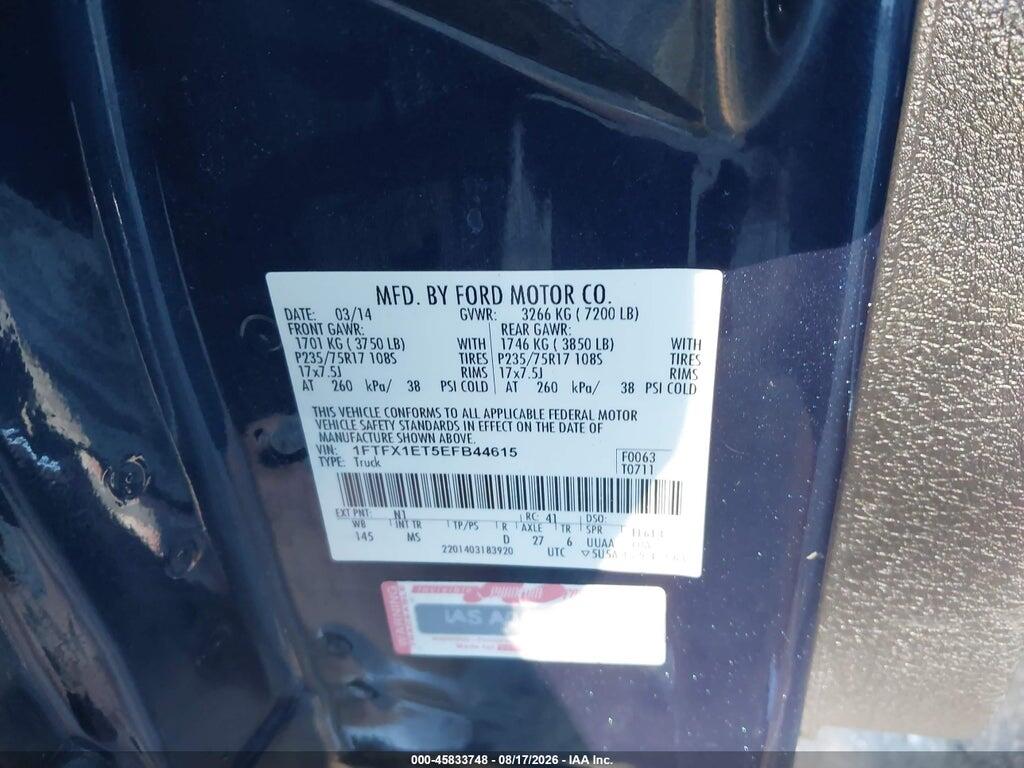 1FTFX1ET5EFB44615 2014 FORD F-150 photo no. 9