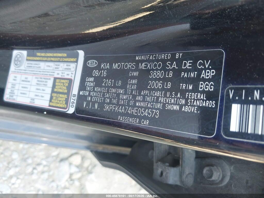 3KPFK4A74HE054573 2017 KIA FORTE photo no. 9