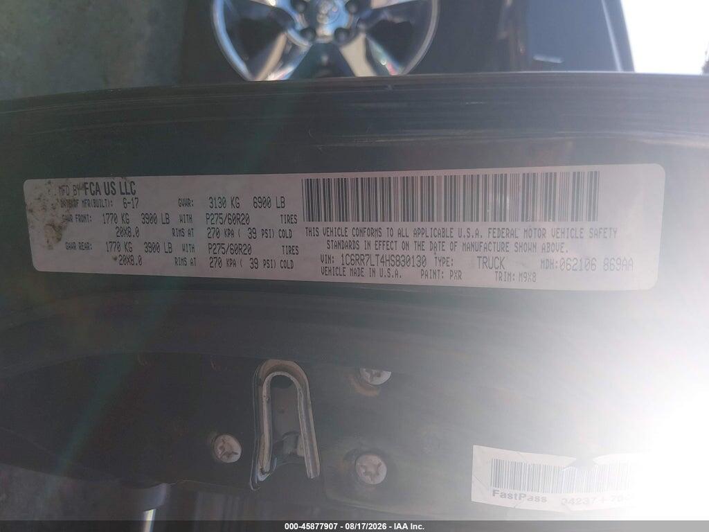 1C6RR7LT4HS830130 2017 RAM 1500 photo no. 9
