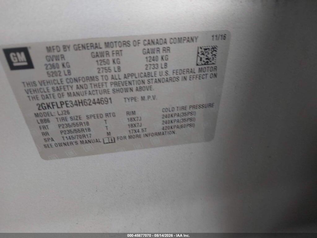 2GKFLPE34H6244691 2017 GMC TERRAIN photo no. 9