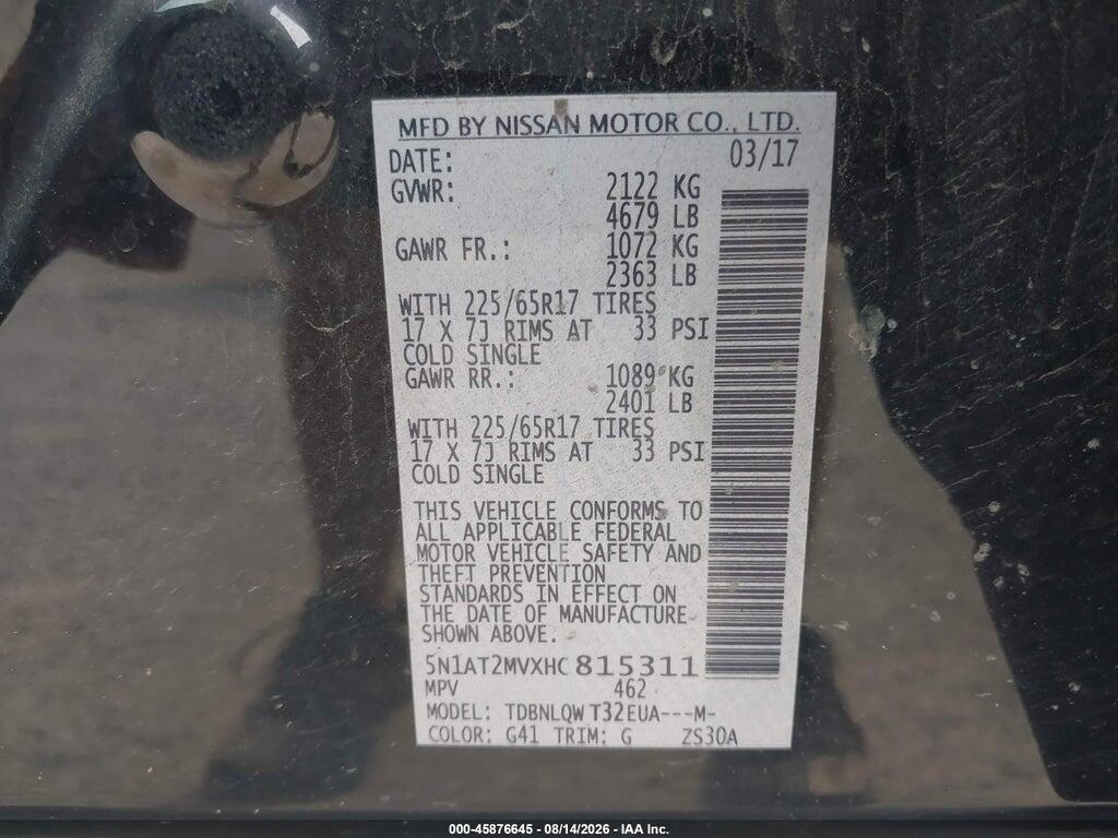 5N1AT2MVXHC815311 2017 NISSAN ROGUE photo no. 9