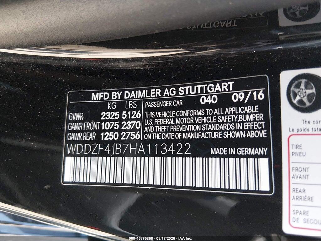 WDDZF4JB7HA113422 2017 MERCEDES-BENZ E 300 photo no. 9
